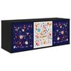 vidaXL Fals&iacute;that&oacute; TV Szekr&eacute;ny MAINZ 102 x 33 x 40 cm Fekete T&ouml;lgy