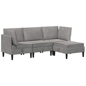 vidaXL Nappali b&uacute;tor szett p&aacute;rn&aacute;val 4 pcs Vil&aacute;gossz&uuml;rke B&aacute;rsony