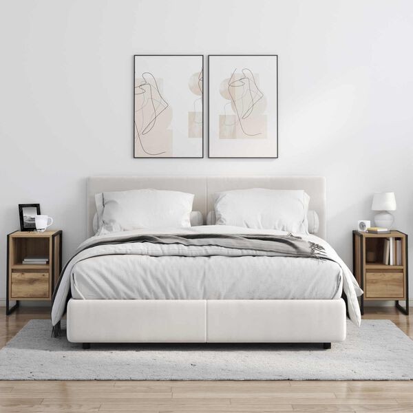 vidaXL &Eacute;jjeli asztal fi&oacute;kkal Műv&eacute;szi t&ouml;lgy 39,5 x 30 x 50 cm Faanyag