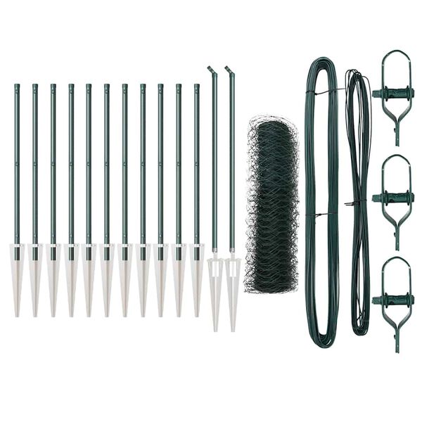 vidaXL Ker&iacute;t&eacute;soszlop Z&ouml;ld 25 x 0,6 m (36 mm h&aacute;l&oacute;) Ac&eacute;l &eacute;s PVC