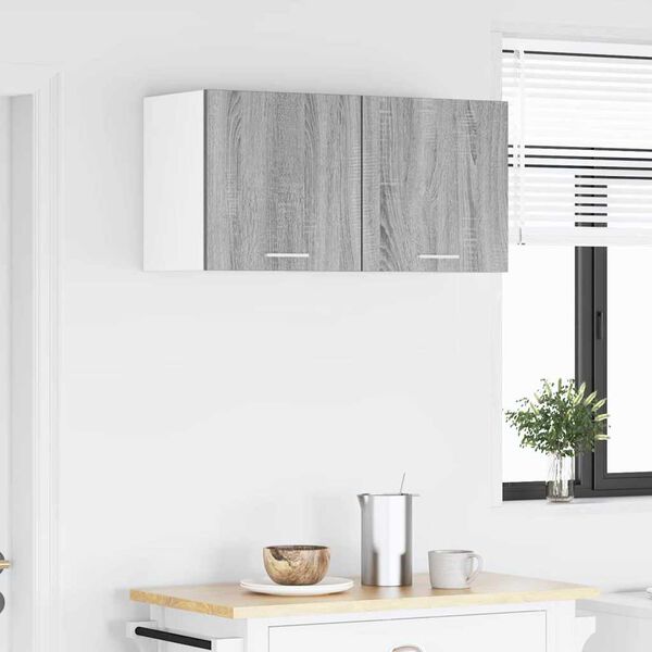 vidaXL F&uuml;ggő szekr&eacute;ny 2 pcs Sz&uuml;rke Sonoma &eacute;s feh&eacute;r 40 x 31 x 40 cm