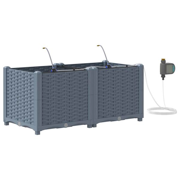 vidaXL Kerti cser&eacute;p 2 pcs Vil&aacute;gossz&uuml;rke Ac&eacute;l