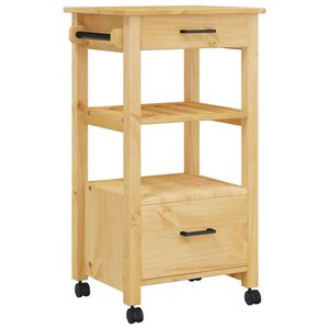 vidaXL MONZA t&ouml;m&ouml;r fenyőfa konyhai kocsi 48 x 40 x 88,5 cm