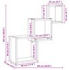 vidaXL fekete tölgy színű szerelt fa fali kocka polcok 68x15x68 cm