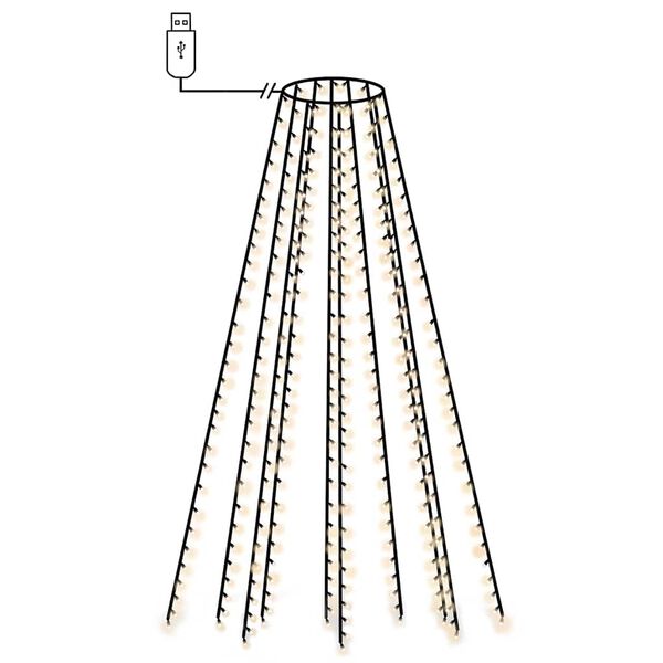 vidaXL 150 LED-es kar&aacute;csonyi f&eacute;nyh&aacute;l&oacute; 150 cm