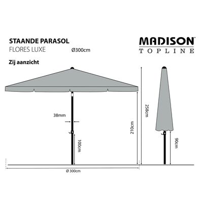 Madison Flores Luxe téglavörös kerek napernyő 300 cm