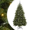 vidaXL Mű kar&aacute;csonyfa 210 cm 300 LED Meleg feh&eacute;r PVC &eacute;s Ac&eacute;l Z&ouml;ld