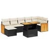 vidaXL 8 r&eacute;szes fekete polyrattan kerti &uuml;lőgarnit&uacute;ra p&aacute;rn&aacute;kkal