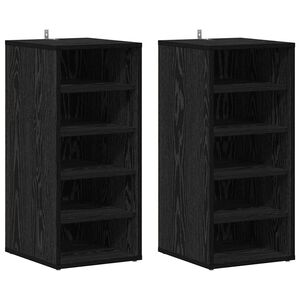 vidaXL Cipőszekr&eacute;ny 2 db 32 x 35 x 70 cm Szerelt Fa Fekete T&ouml;lgy