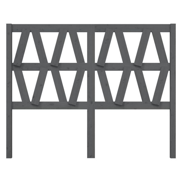 vidaXL szürke tömör fenyőfa ágyfejtámla 146 x 4 x 100 cm