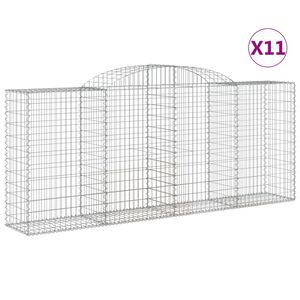 vidaXL 11 db &iacute;ves horganyzott vas gabion kos&aacute;r 300x50x120/140 cm