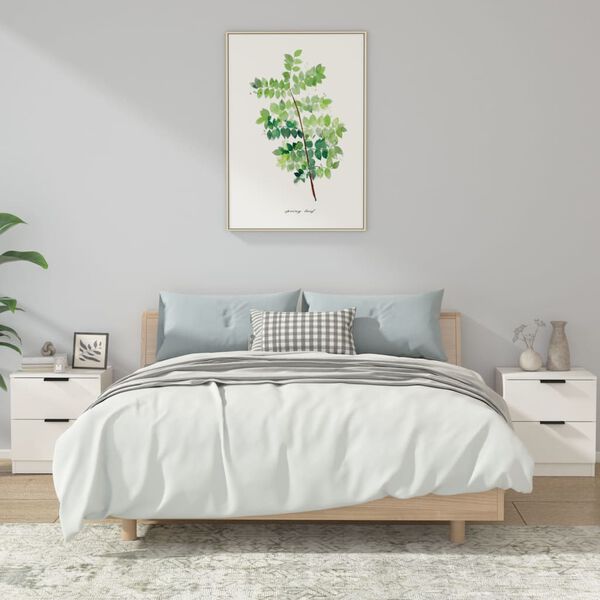 vidaXL 2 db feh&eacute;r szerelt fa &eacute;jjeliszekr&eacute;ny