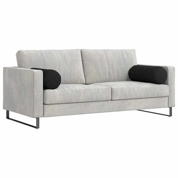 vidaXL Hengerpárnák 2 pcs Fekete Ø 25 x 70 cm szövet