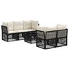 vidaXL Kerti Kanap&eacute; Szett 6 db Fekete 55 x 55 x 37 cm polirattan