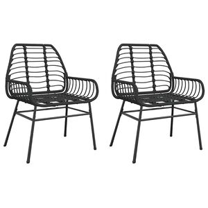 vidaXL 2 db fekete polyrattan kerti sz&eacute;k