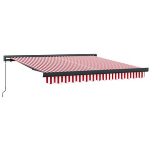 vidaXL Beh&uacute;zhat&oacute; napellenző Piros &eacute;s Feh&eacute;r 300 x 250 cm