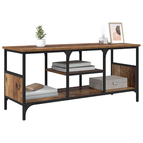 vidaXL TV szekr&eacute;ny &Ouml;reg fa 100 x 35 x 45 cm Műszaki fa &eacute;s vas