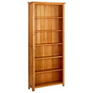 vidaXL 6 szintes t&ouml;m&ouml;r t&ouml;lgyfa k&ouml;nyvespolc 80 x 22,5 x 180 cm