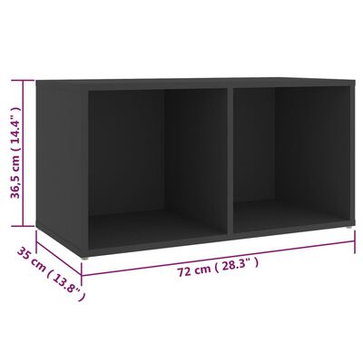 vidaXL 2 db szürke forgácslap TV-szekrény 72 x 35 x 36,5 cm