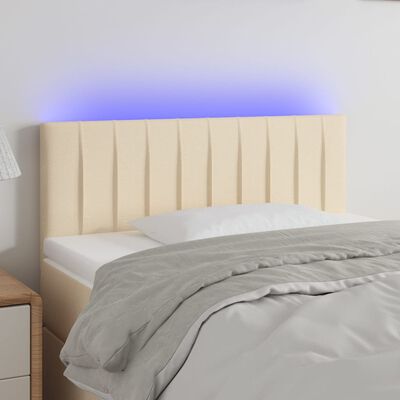 vidaXL krémszínű szövet LED-es fejtámla 80 x 5 x 78/88 cm