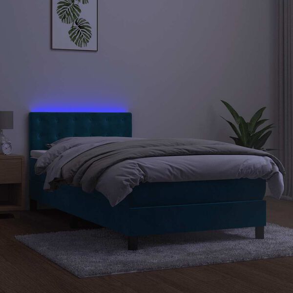 vidaXL s&ouml;t&eacute;tk&eacute;k b&aacute;rsony rug&oacute;s &eacute;s LED-es &aacute;gy matraccal 90x190 cm
