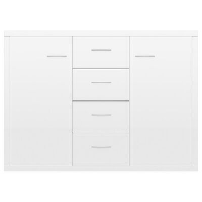 vidaXL magasfényű fehér forgácslap tálalószekrény 88 x 30 x 65 cm