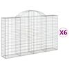 vidaXL 6 db íves horganyzott vas gabion kosár 200x30x120/140 cm