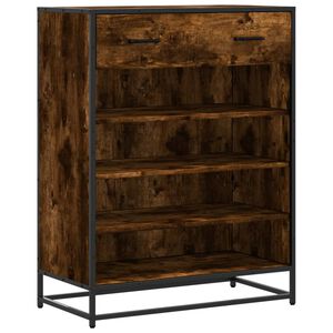 vidaXL f&uuml;st&ouml;s t&ouml;lgy sz&iacute;nű szerelt fa &eacute;s f&eacute;m cipőszekr&eacute;ny 75x38x97,5 cm