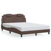 vidaXL barna műbőr &aacute;gykeret Viana matrac n&eacute;lk&uuml;l 140x190 cm