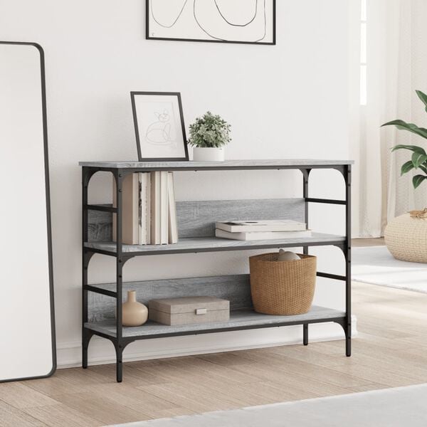 vidaXL sz&uuml;rke sonoma sz&iacute;nű szerelt fa t&aacute;lal&oacute;asztal 100x32x75 cm