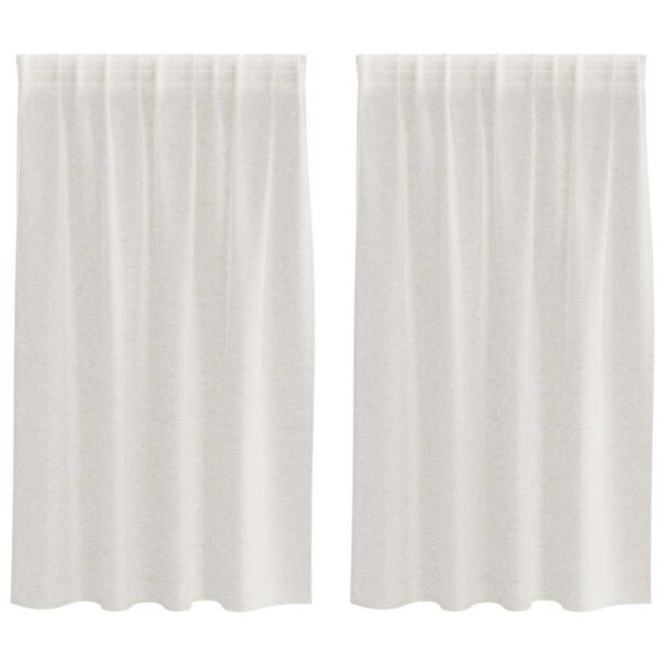 vidaXL Voile Függöny függönyökkel 2 pcs Krém 140 x 140 cm Poliészter