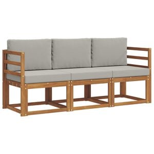 vidaXL K&uuml;lt&eacute;ri kanap&eacute; szett 3 pcs Term&eacute;szetes &eacute;s Vil&aacute;gossz&uuml;rke