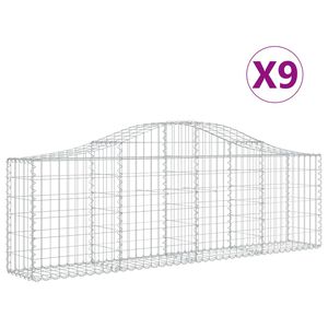 vidaXL 9 db &iacute;ves horganyzott vas gabion kos&aacute;r 200x30x60/80 cm