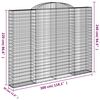 vidaXL 2 db &iacute;ves horganyzott vas gabion kos&aacute;r 300x30x220/240 cm