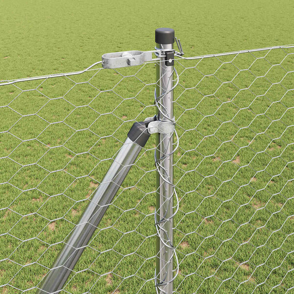 vidaXL Ker&iacute;t&eacute;soszlop Ez&uuml;st 10 x 1,6 m (36 mm h&aacute;l&oacute;) Ac&eacute;l