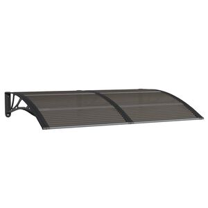 vidaXL fekete polikarbon&aacute;t ajt&oacute;előtető 150 x 100 cm