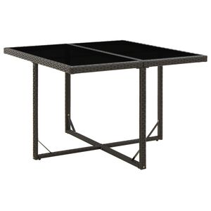 vidaXL fekete polyrattan &eacute;s &uuml;veg kerti asztal 109 x 107 x 74 cm