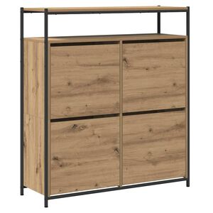 vidaXL Cipőszekr&eacute;ny 100 x 34 x 112 cm Szerelt Fa K&eacute;zműves T&ouml;lgy
