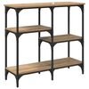 vidaXL Konzolasztal polcokkal Artisan t&ouml;lgy 80 x 29 x 75 cm Faanyag