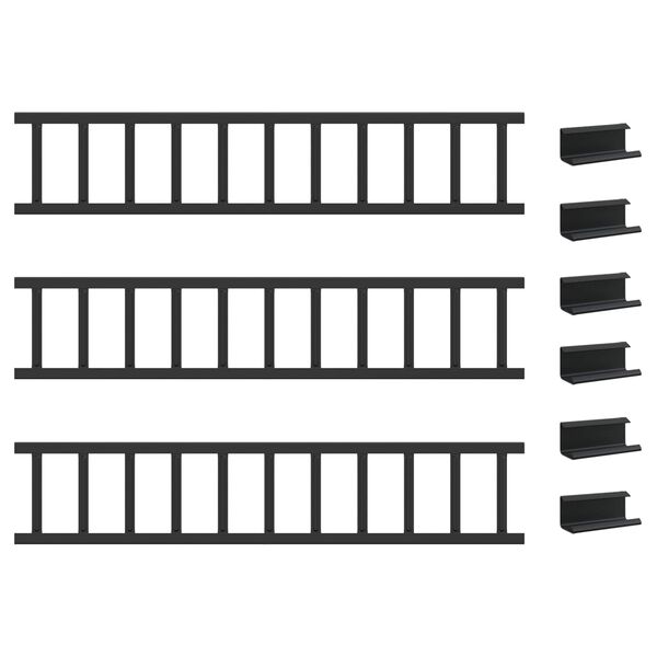 vidaXL Tető havaz&aacute;sv&eacute;dő Fekete 300 x 2,5 x 20 cm Ac&eacute;l