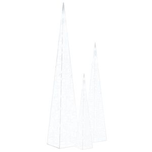 vidaXL hideg feh&eacute;r f&eacute;nyű LED-es akril d&iacute;szf&eacute;nyk&uacute;pszett 60/90/120 cm