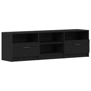 vidaXL TV szekr&eacute;ny 150 x 33,5 x 45 cm Fekete t&ouml;lgy Szerelt Fa