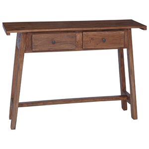 vidaXL Asztal fi&oacute;kkal Barna 110 x 30 x 79 cm T&ouml;m&ouml;r Mahag&oacute;ni Fa