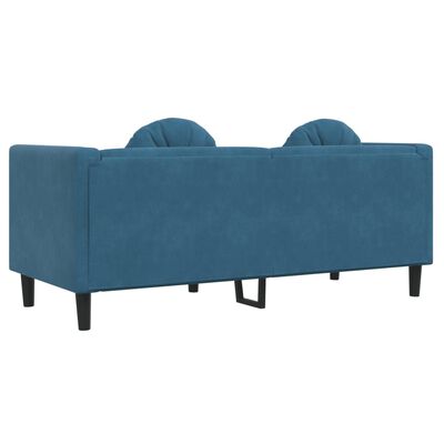 vidaXL kék bársony kétszemélyes kanapé párnákkal