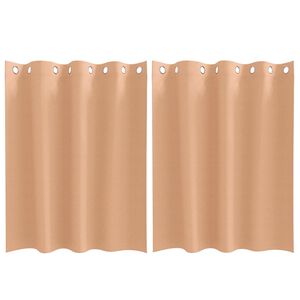 vidaXL Fekete F&uuml;gg&ouml;ny Gyűrűkkel 2 db Vil&aacute;gos Barna 140 x 140 cm