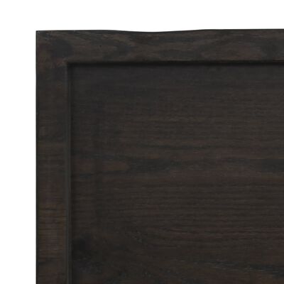 vidaXL sötétbarna kezelt tömör fa fürdőszobai pult 60x60x(2-6) cm