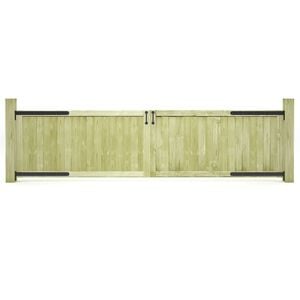 vidaXL 2 db impregn&aacute;lt fenyőfa kertkapu 300 x 75 cm