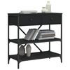 vidaXL fekete szerelt fa tálalóasztal 75 x 34,5 x 75 cm