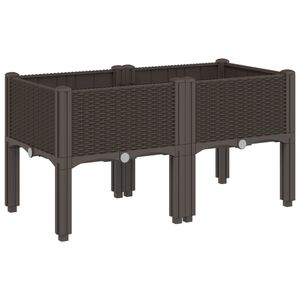 vidaXL barna PP r&aacute;csos kerti &uuml;ltetől&aacute;da 80 x 40 x 42 cm