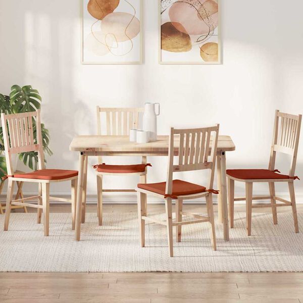 vidaXL &Uuml;lőp&aacute;rn&aacute;k 4 pcs Piros Narancs 40 x 40 x 3 cm B&aacute;rsonyos sz&ouml;vet